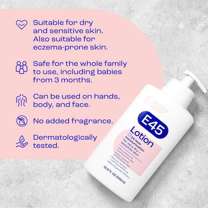 E45 Moisturising Lotion 500ml – Long-Lasting Hydration for Dry & Sensitive Skin