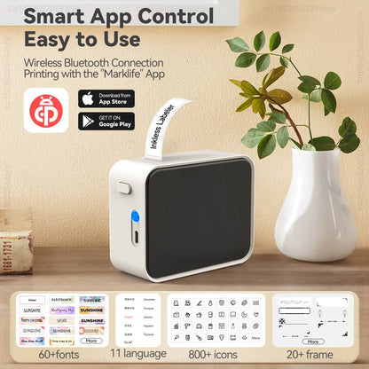 Portable Bluetooth Label Printer  Inkless & Wireless